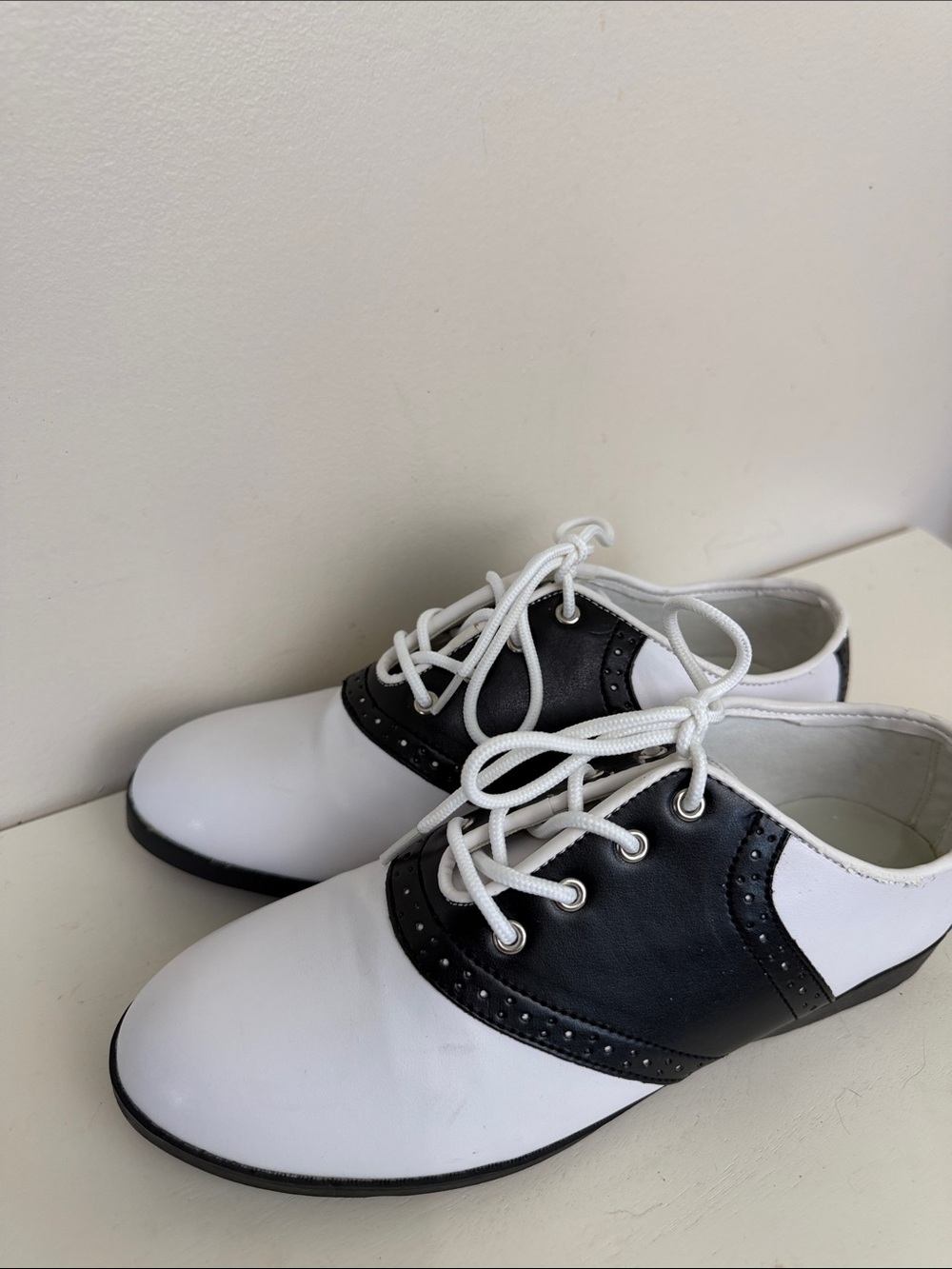 Funtasma Black & White Kids Saddle Lace-Up Shoes
